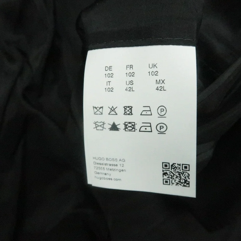 Hugo Boss Blazer Men 42L Black Wool Marzotto Stretch Tailoring Sport Coat Jacket